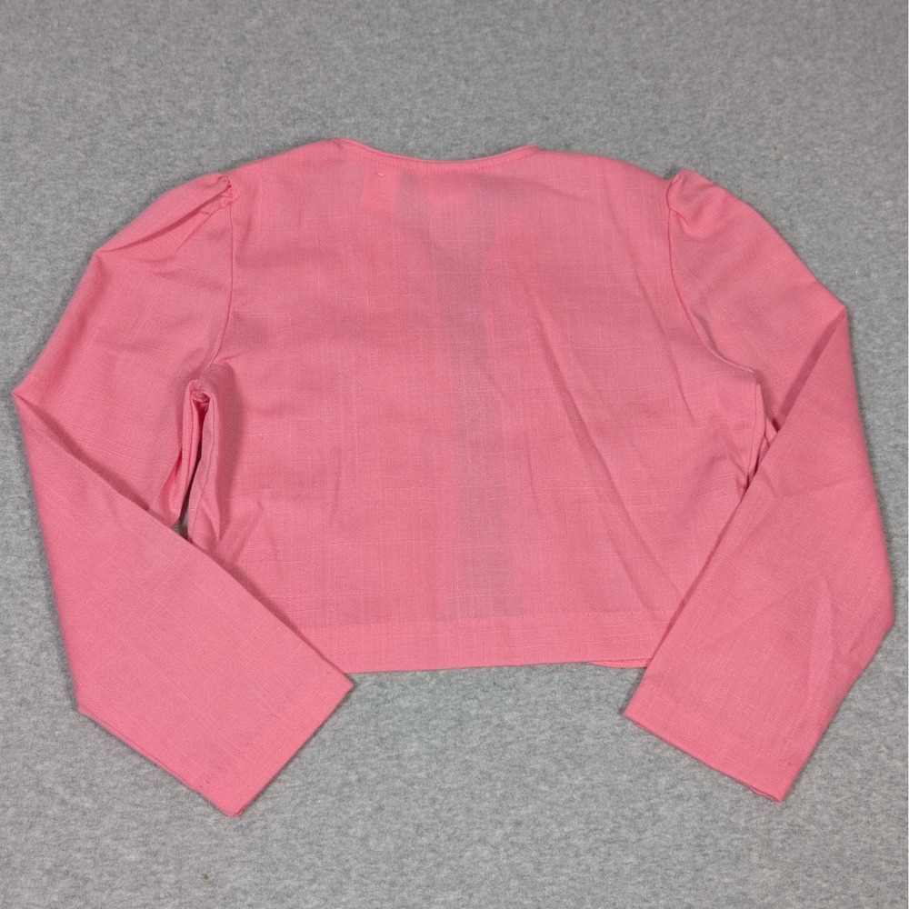 Vintage Girls Pleated Skirt Cardigan Jacket Set Size 10 Bright Pink New - Picture 4 of 13